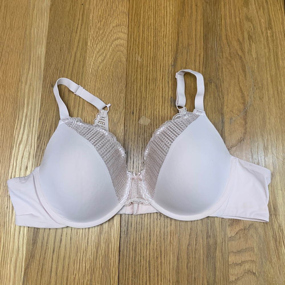 Maidenform Comfort Devotion Lace Trim Underwire Bra Size 42B Pink 09404
